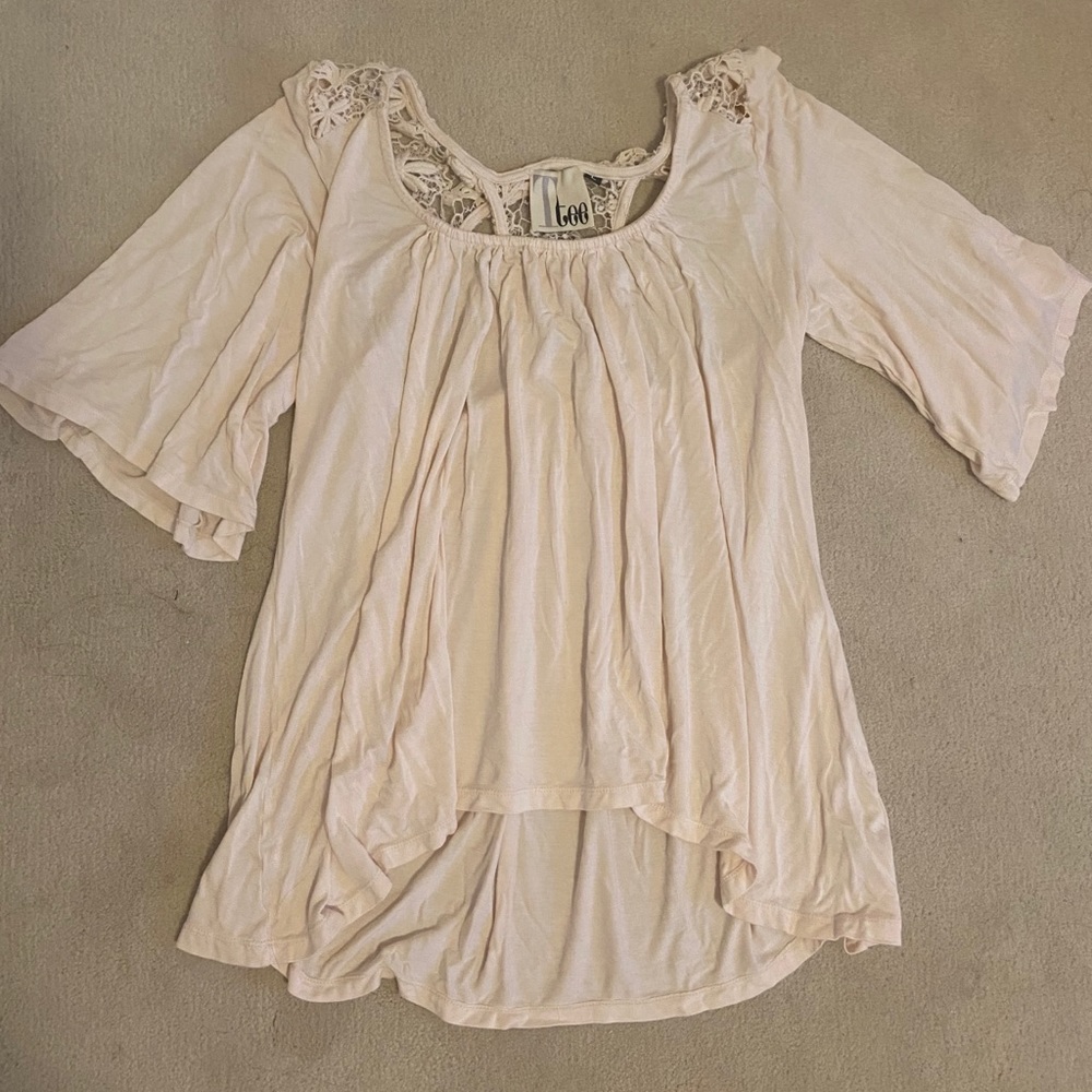 Anthropologie Laced High-Low Shirt